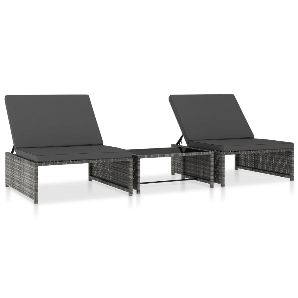 Lange Stühle 2 PCs mit grau geflochtenem Harztisch