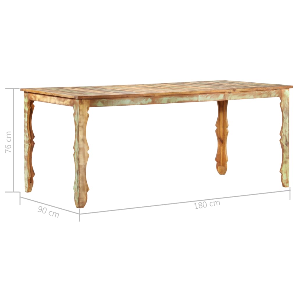 Dining table 180x90x76cm Solid recovery wood