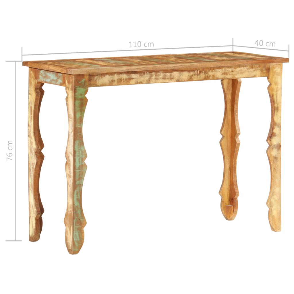 Console table 110x40x76 cm solid recovery wood