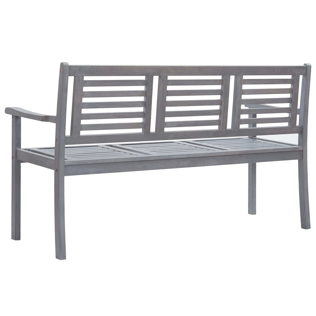 3 -seater garden bench 150 cm Gray Wood of Eucalyptus Solid