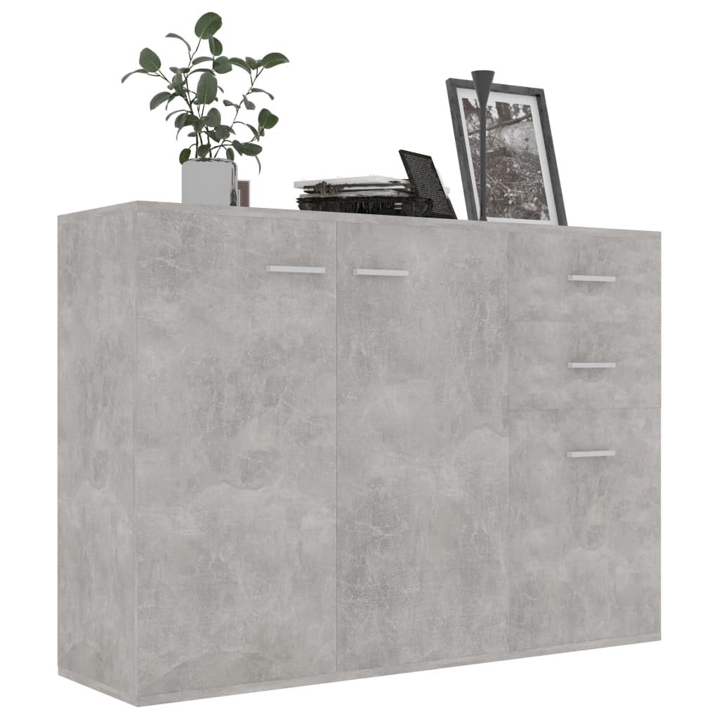 Betongrau -Buffet 105x30x75 cm agglomeriert