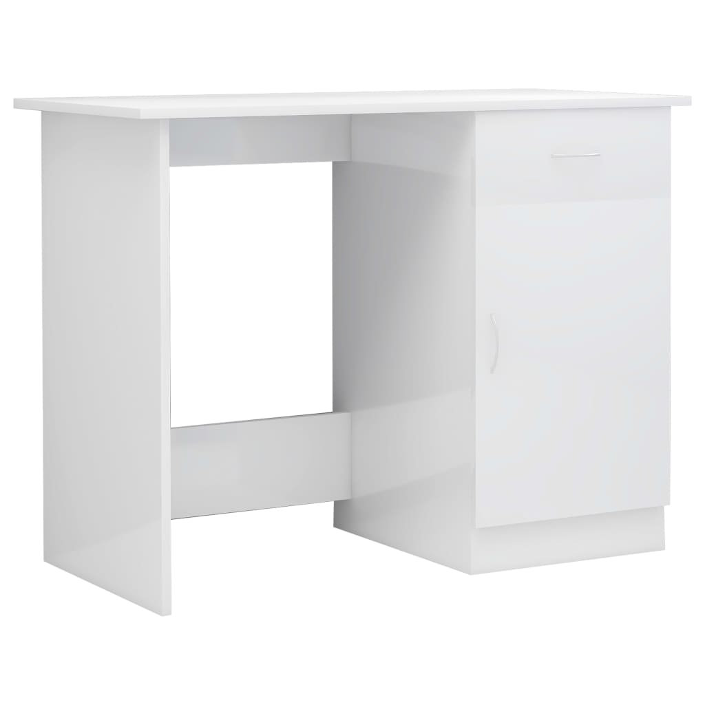 Glänzender weißer Schreibtisch 100 x 50 x 76 cm agglomeriert