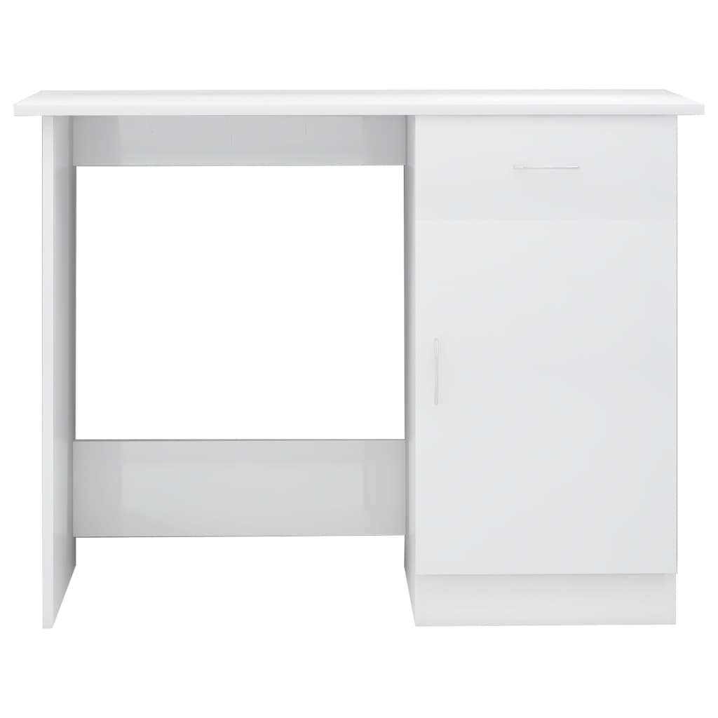 Glänzender weißer Schreibtisch 100 x 50 x 76 cm agglomeriert