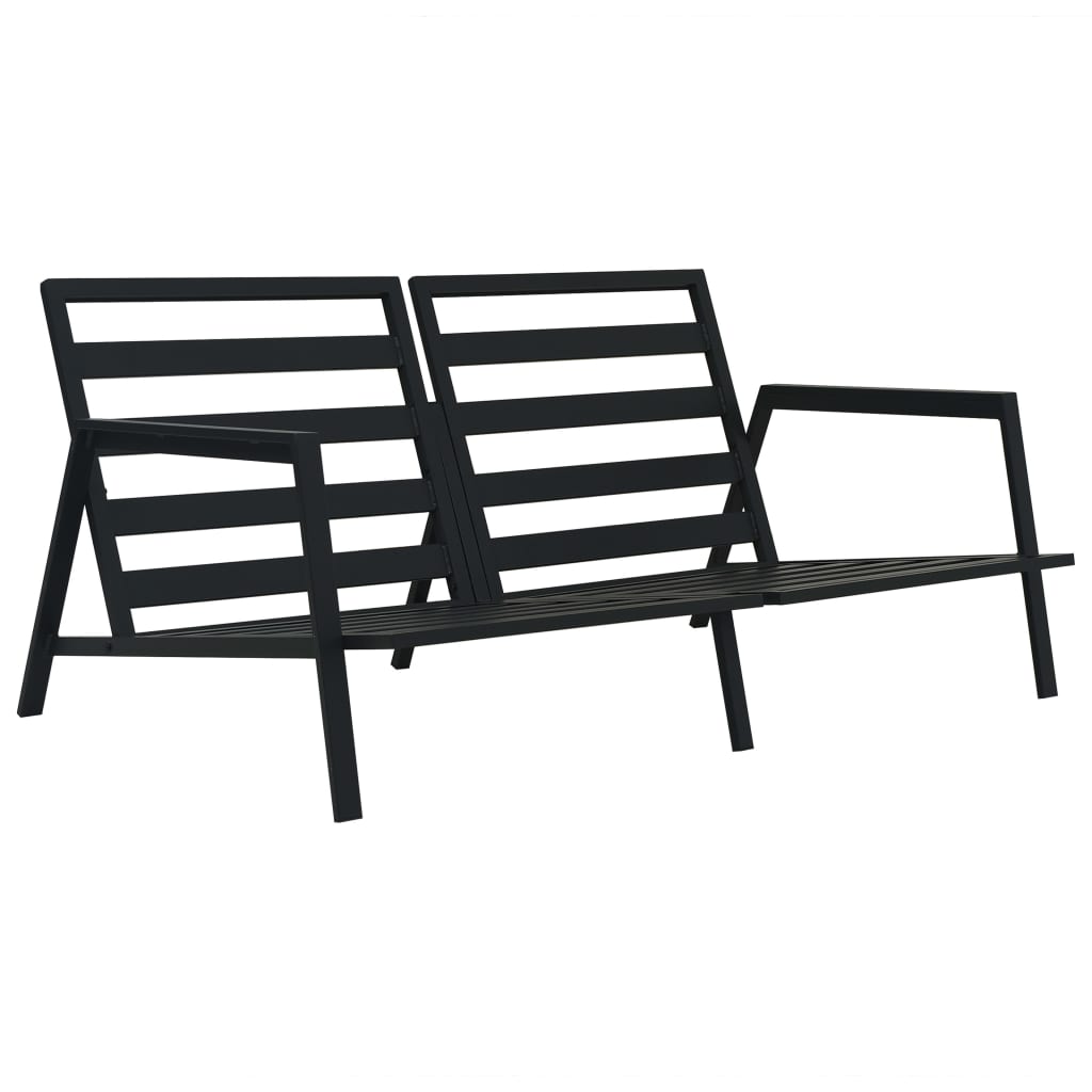 5 pcs garden furniture with dark gray aluminum cushions