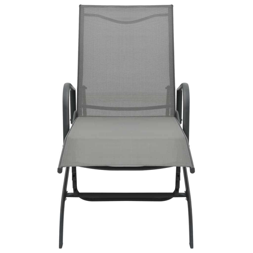 Steel and textilene long chair