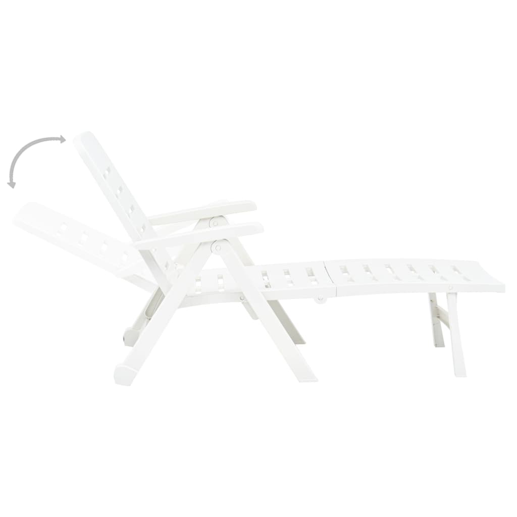Weißer Plastikfaltbarer Lounge Stuhl