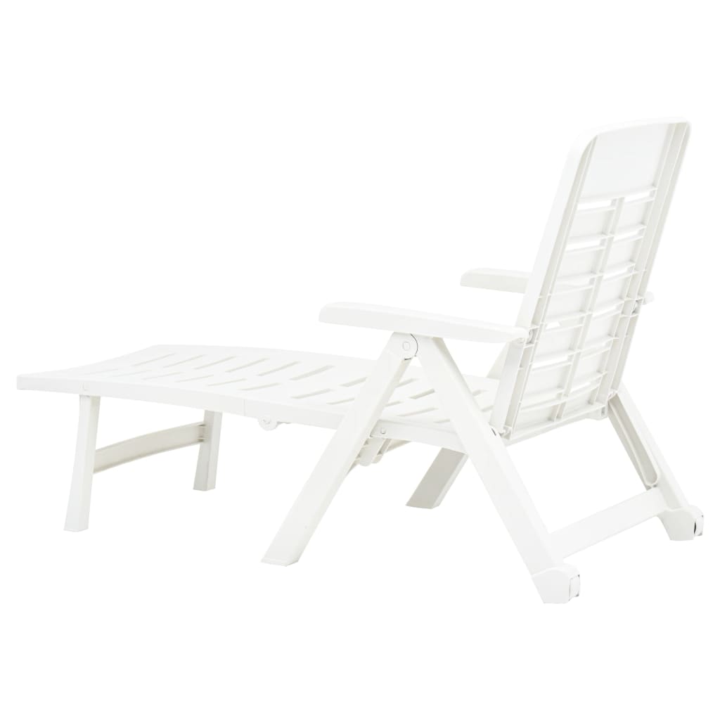 White plastic foldable lounge chair