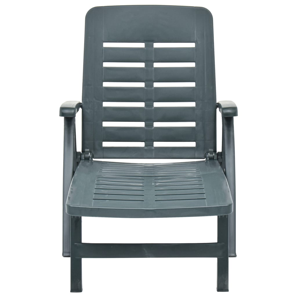 Green plastic foldable long chair