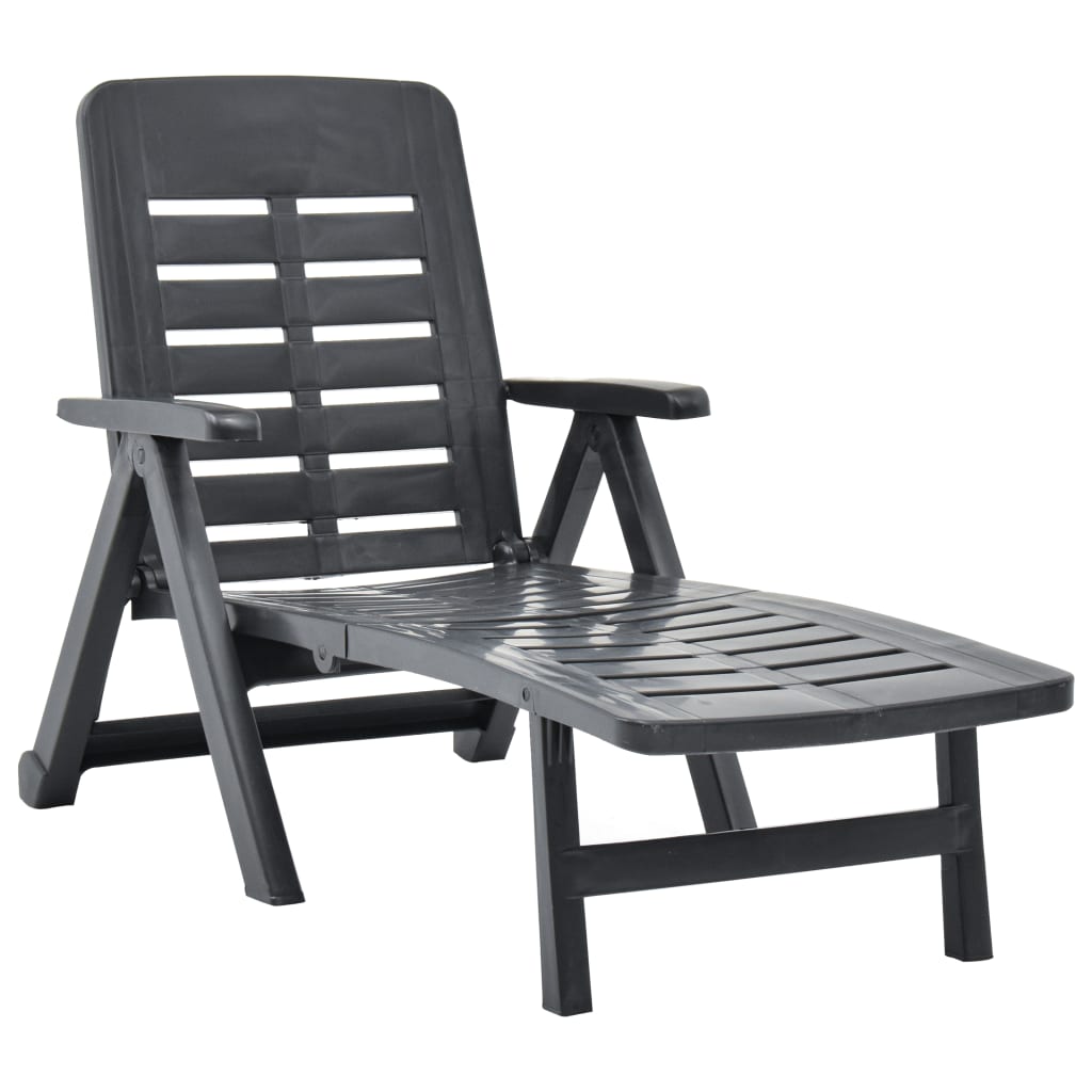 Anthracite plastic foldable lounge chair