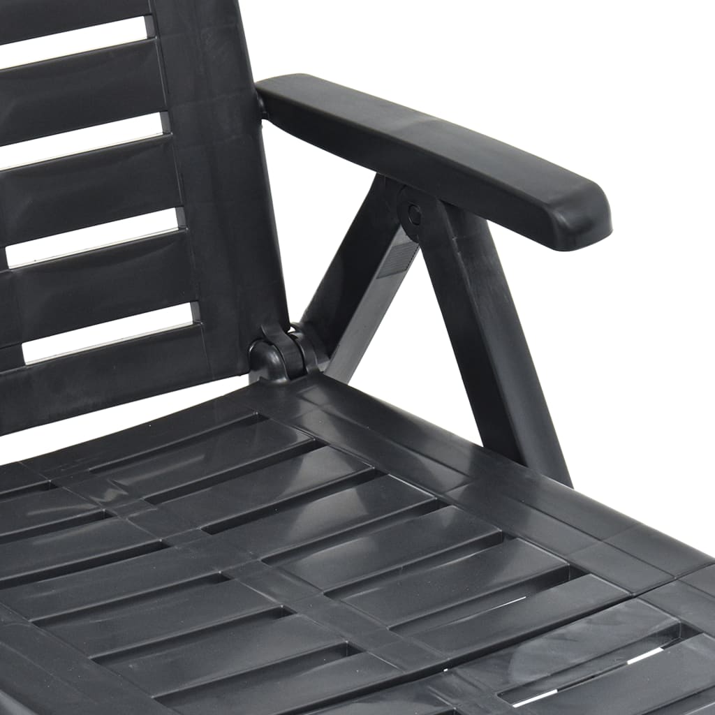Anthracite plastic foldable lounge chair