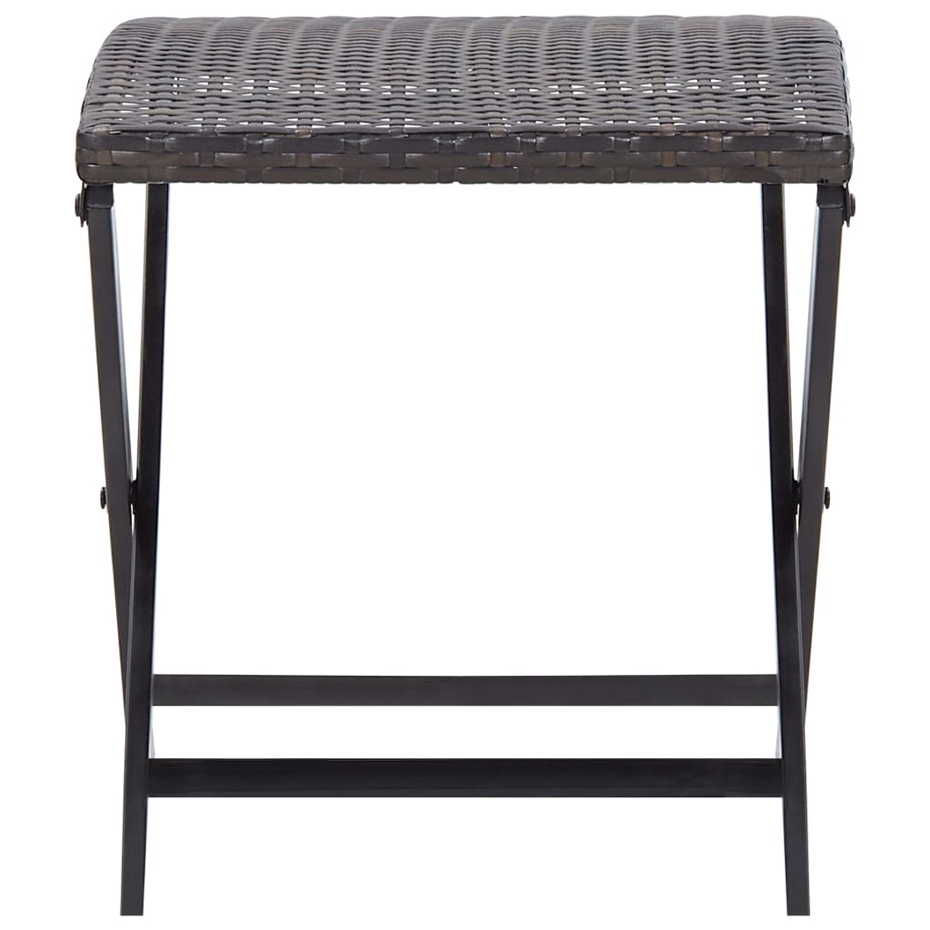 Brown braided resin foldable stool