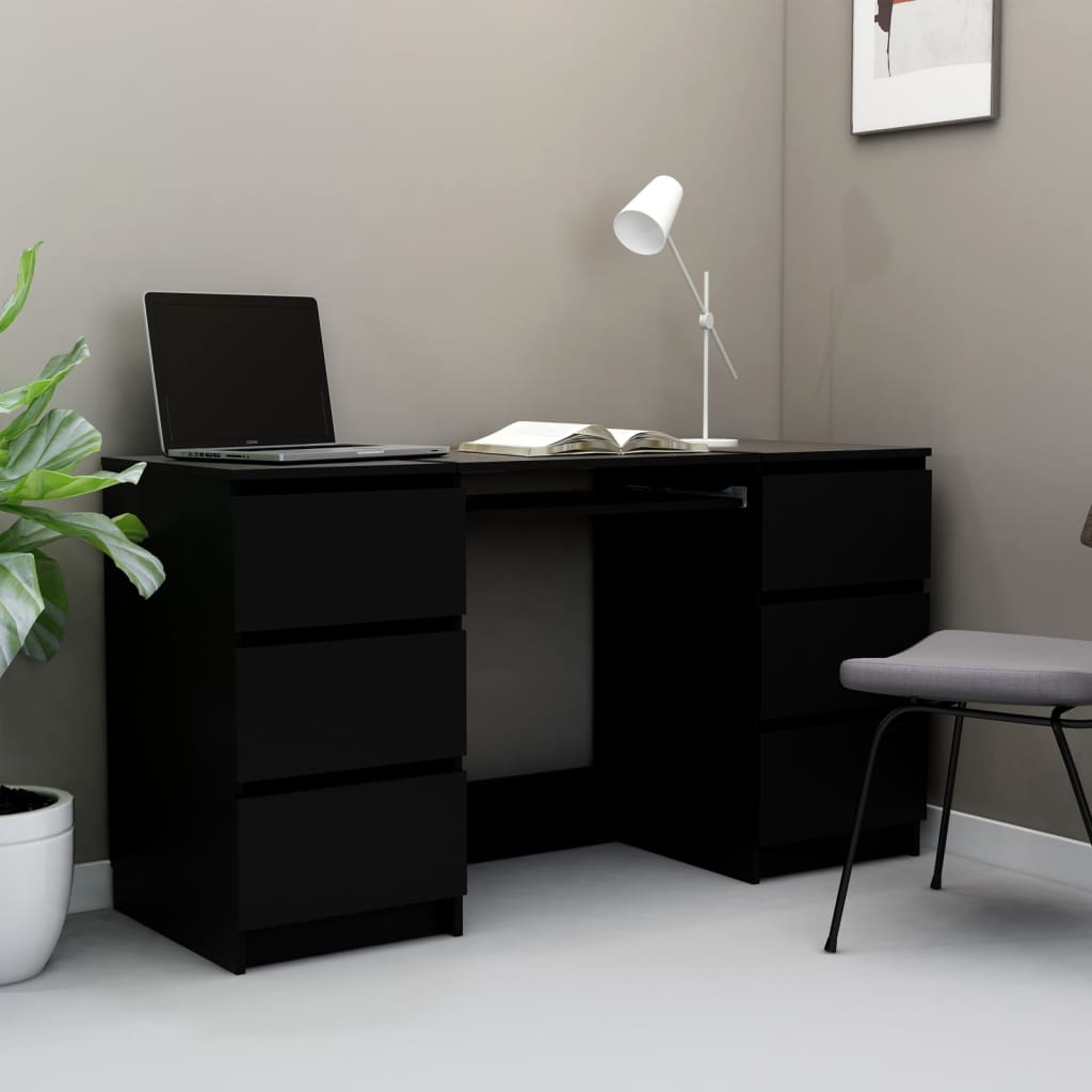Black Desk 140x50x77 cm agglomerato