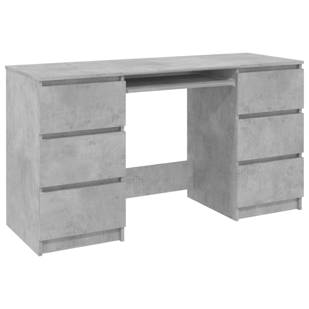 Concrete gray desk 140x50x777 cm agglomerated