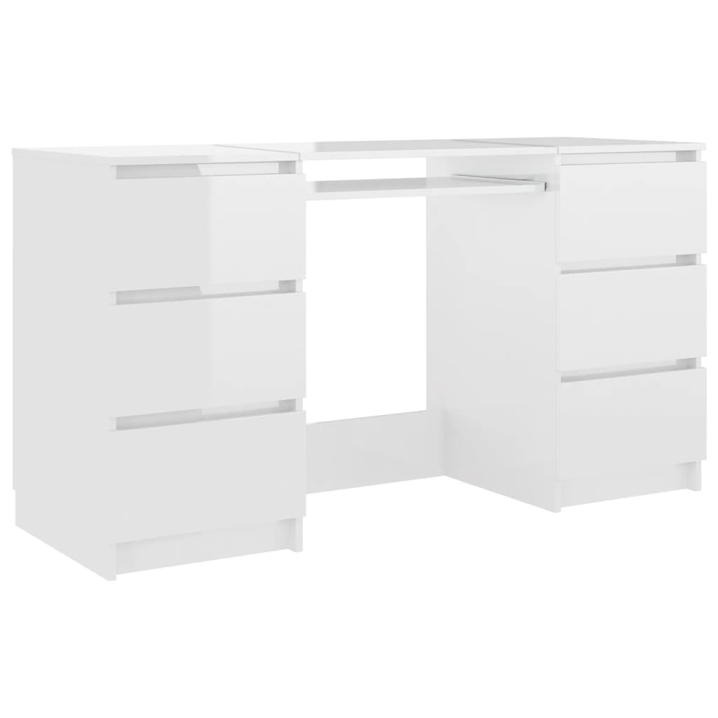 Shiny white desk 140x50x777 cm agglomerated