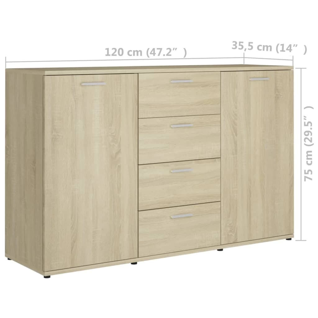 Sonoma Oak Buffet 120x35.5x75 cm agglomeriert