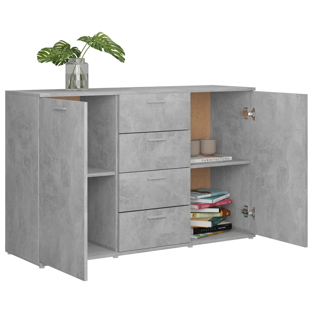 Buffet Gris béton 120x35,5x75 cm Aggloméré