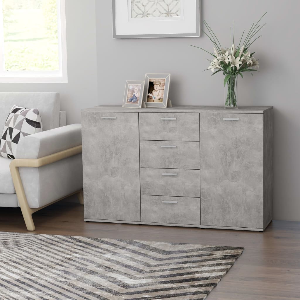 Concrete gray buffet 120x35.5x75 cm agglomerated