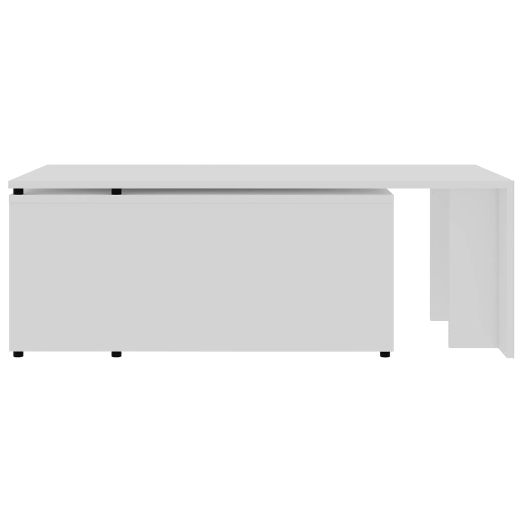 White coffee table 150x50x35 cm engineering wood