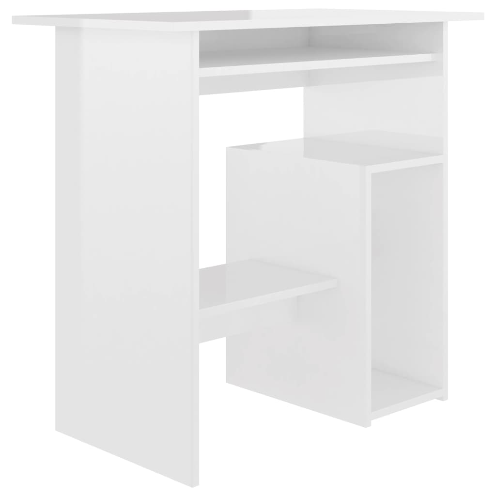 Glänzender weißer Schreibtisch 80 x 45 x 74 cm agglomeriert