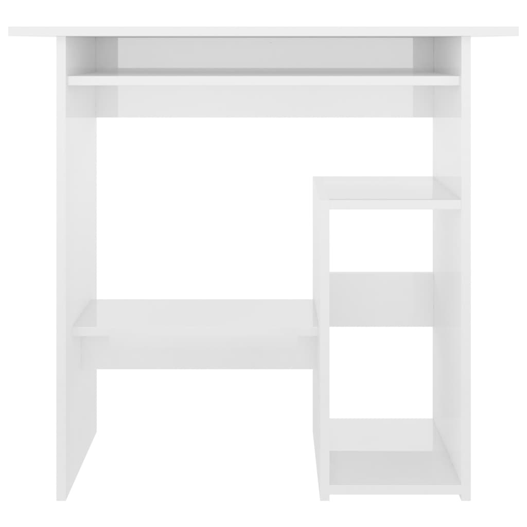 Shiny white desk 80 x 45 x 74 cm agglomerated