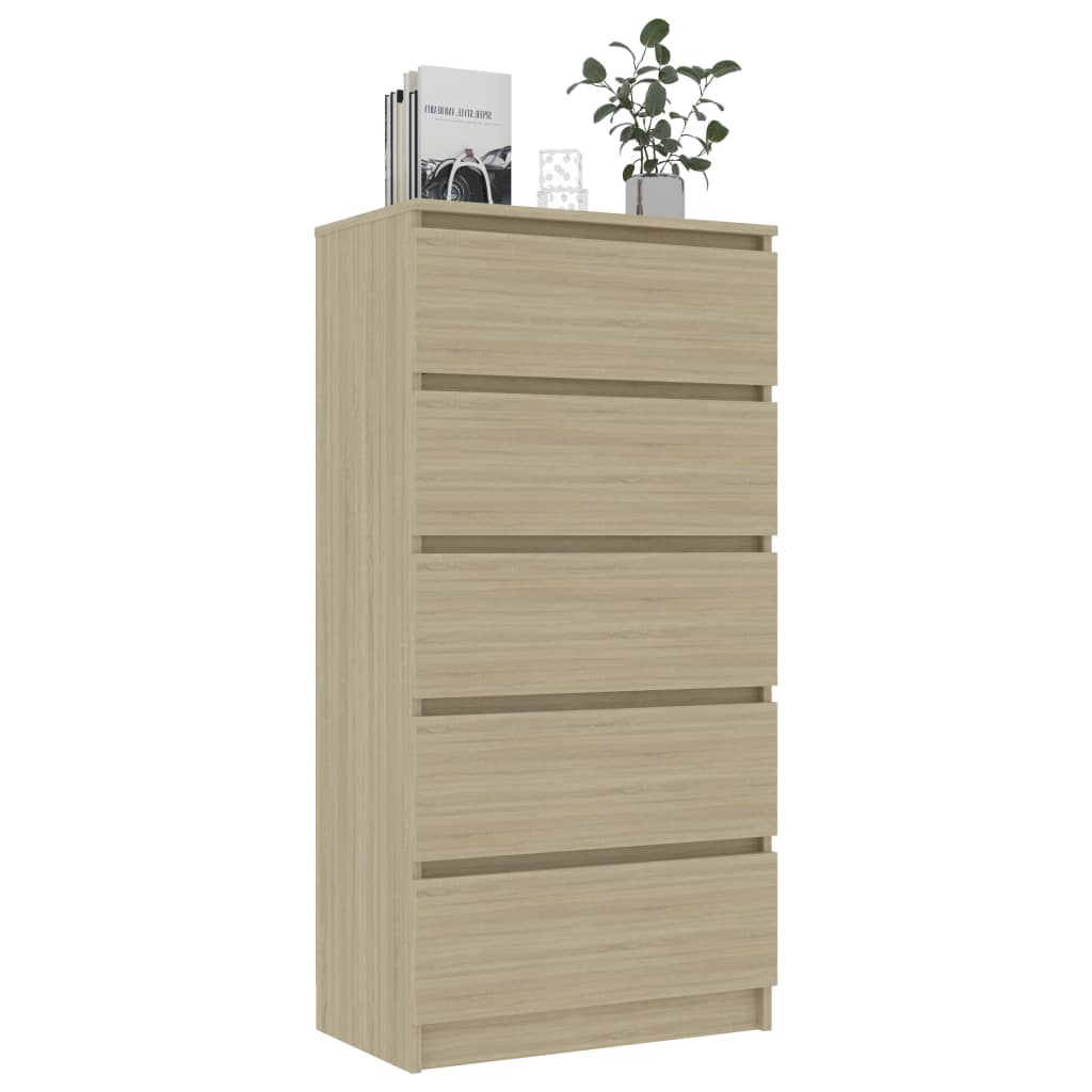 Credenza con cassetti Rovere Sonoma 60x35x121 cm Truciolare