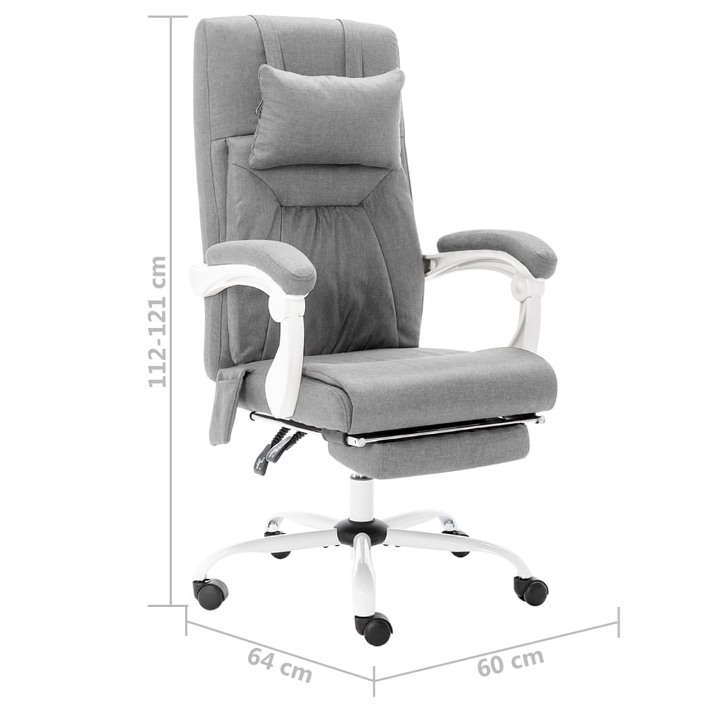 Chaise de bureau de massage Gris Tissu