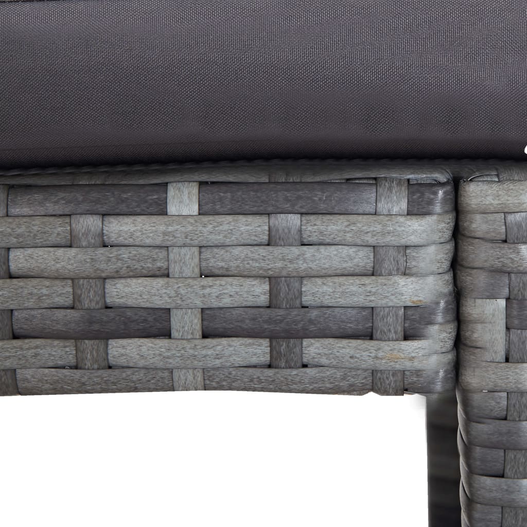 7 pcs garden bar furniture and gray braided resin cushions