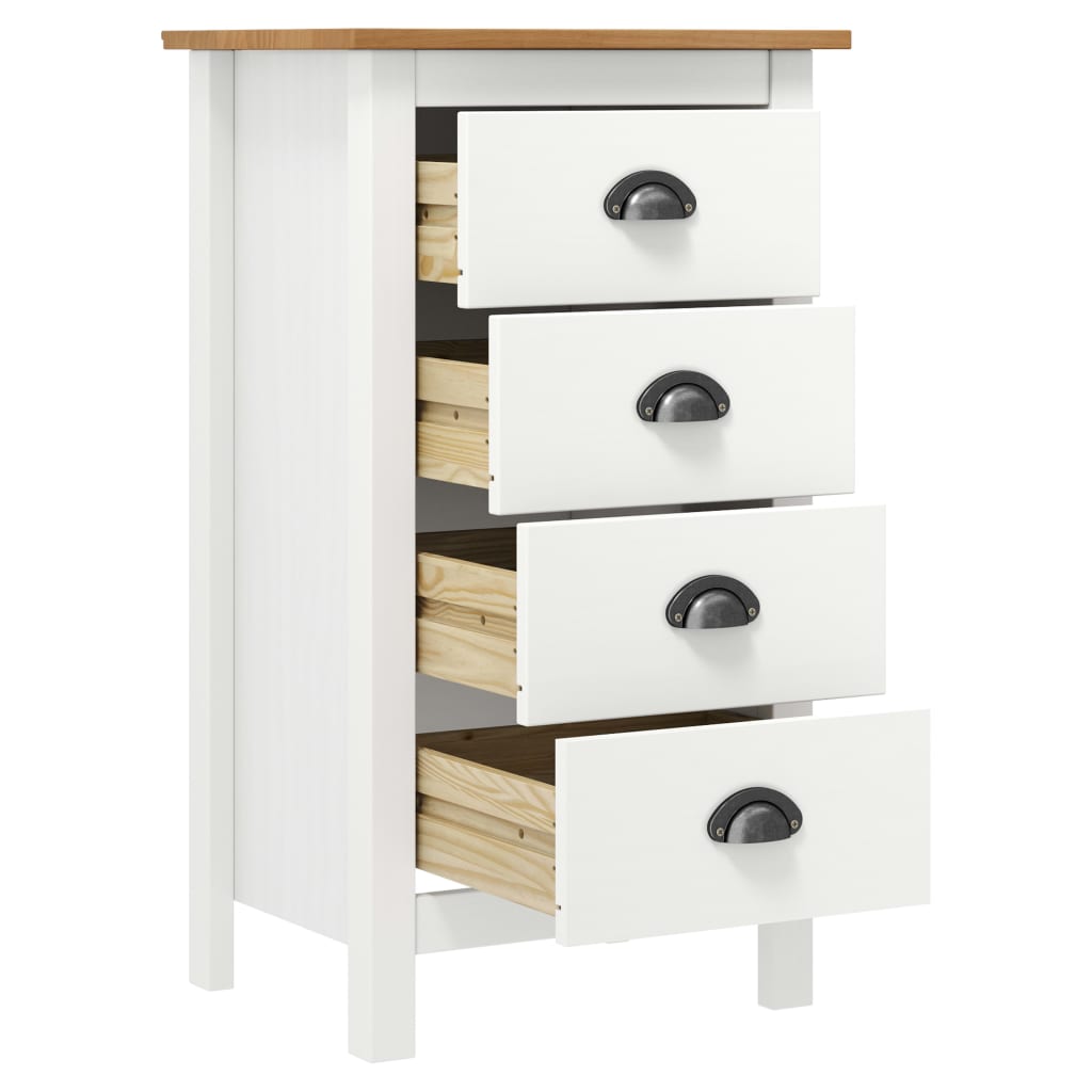 White Hill Buffet 46x35x80 cm Festkieferholz