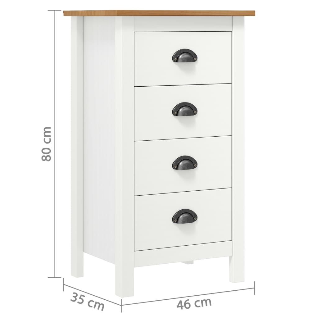 White hill buffet 46x35x80 cm solid pine wood