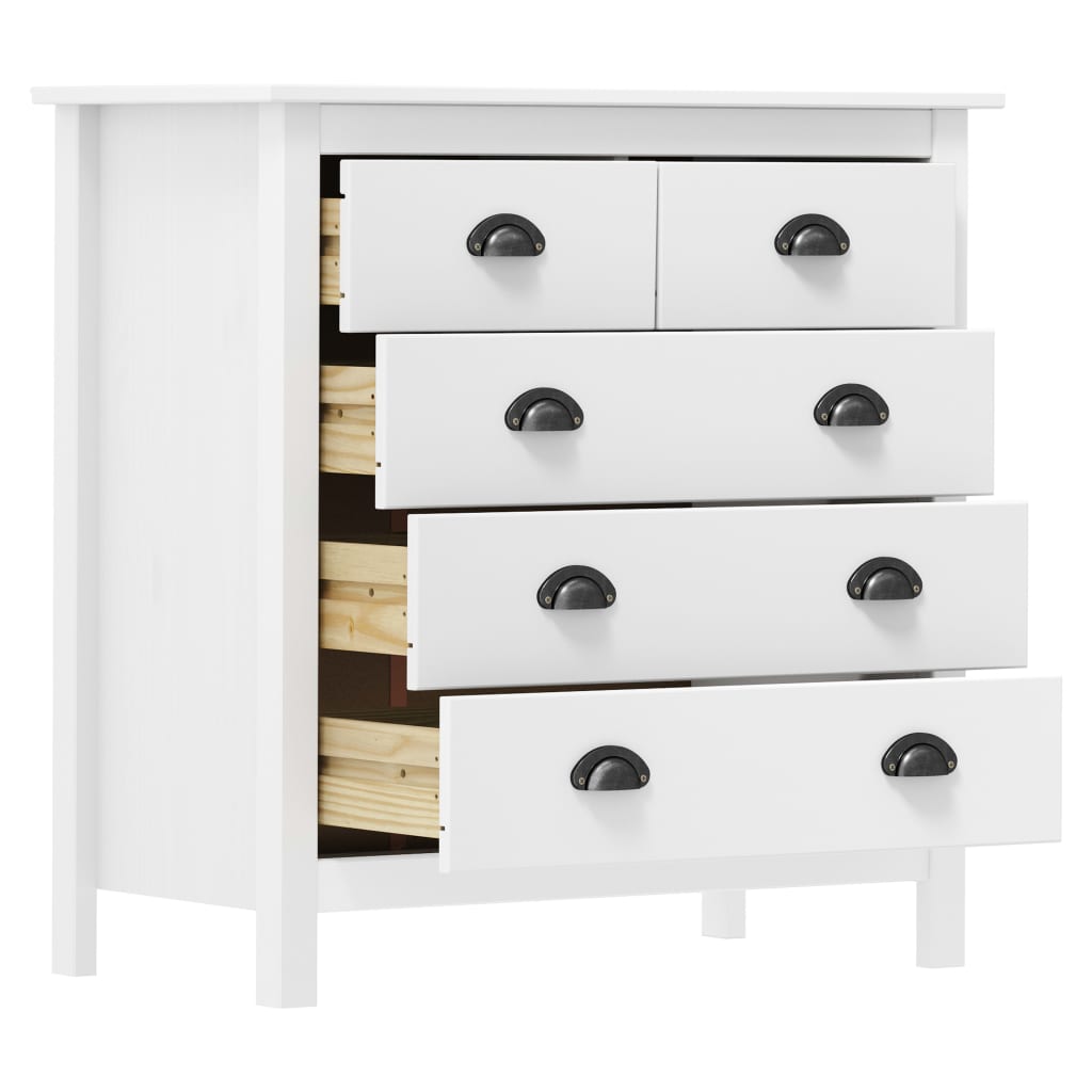 Buffet Hill Blanc 79x40x80 cm Bois de pin solide