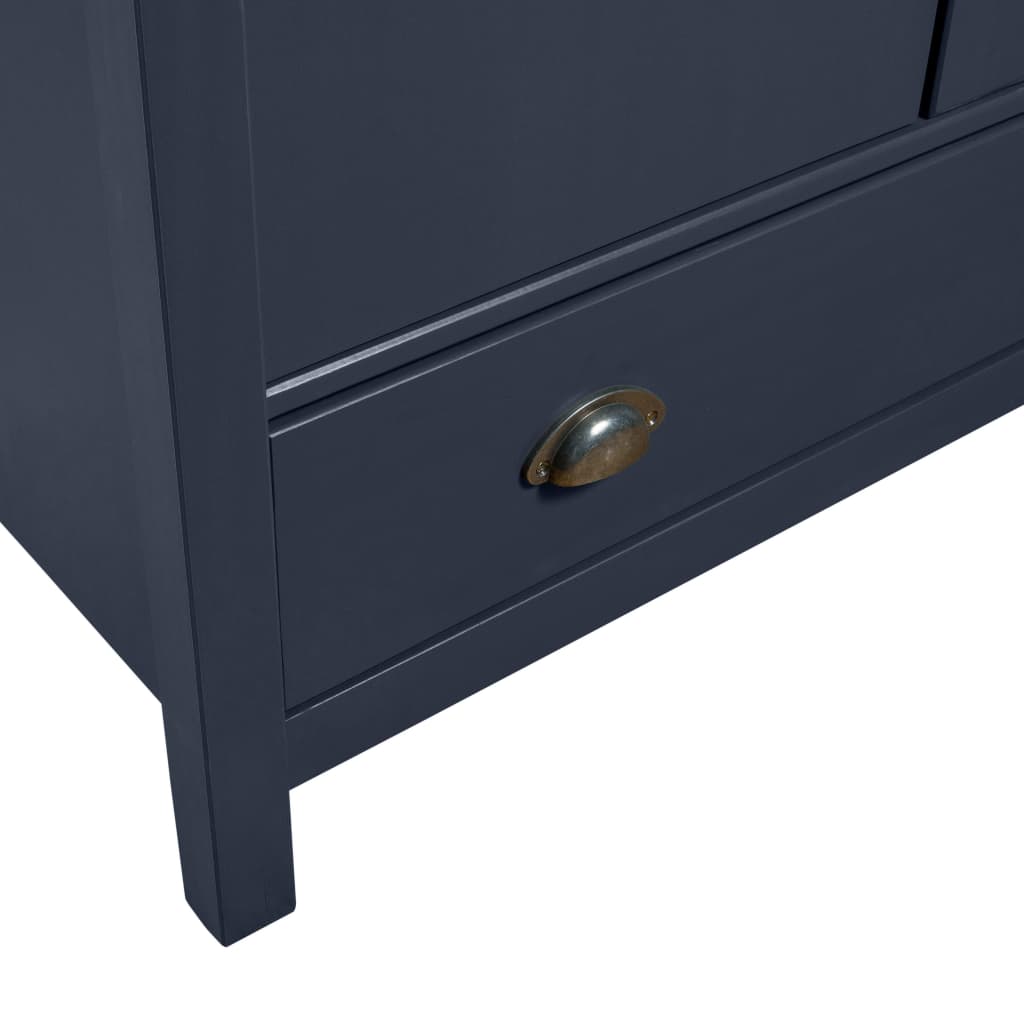 Gray 3-door wardrobe 127x50x170 cm Solid pine