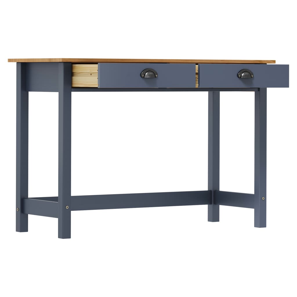 Table console Hill Range avec 2 tiroirs Gris 110x45x74 cm Pin