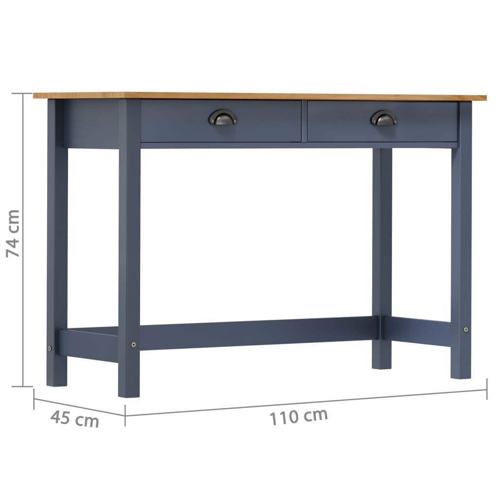Hill Range console table with 2 gray drawers 110x45x74 cm Pin