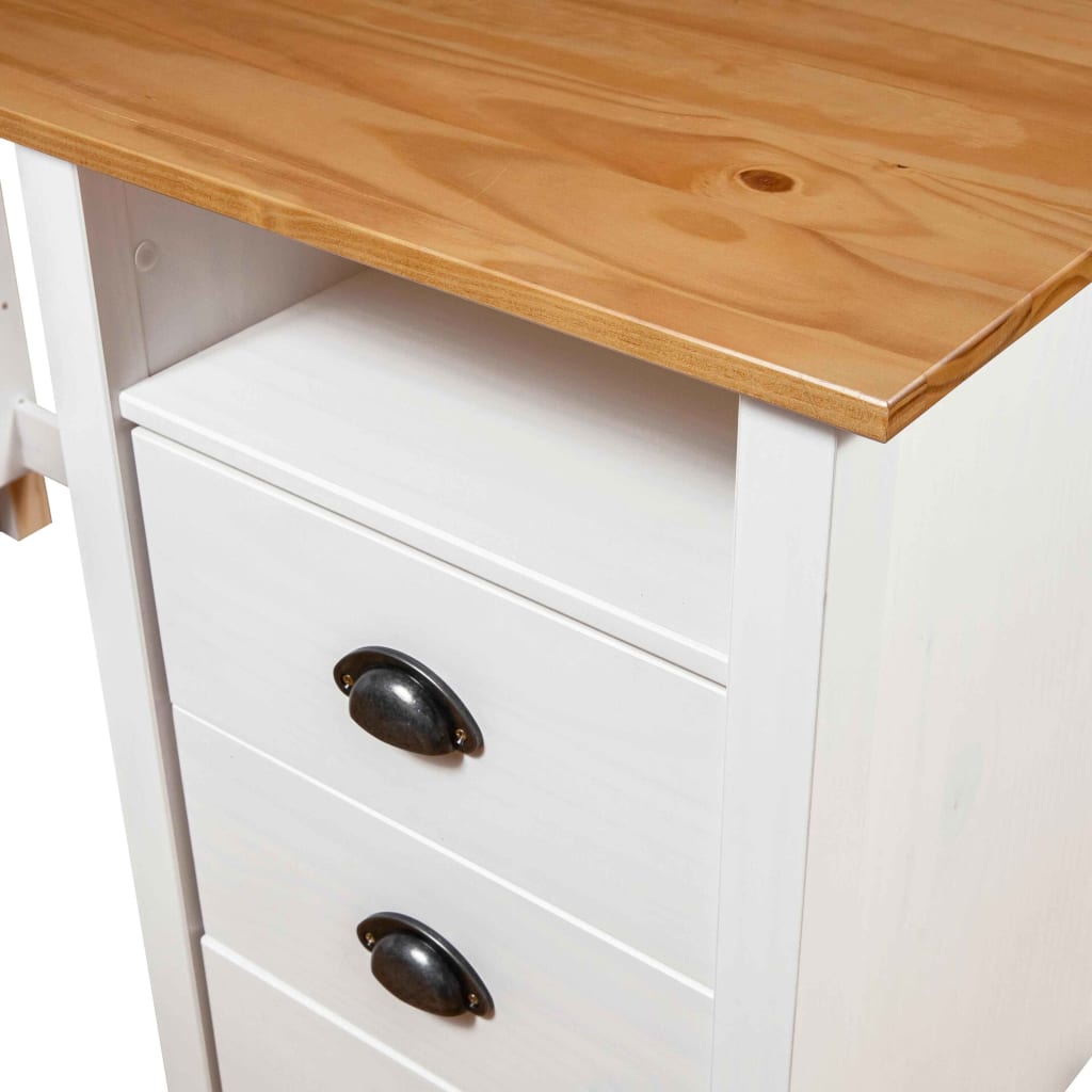 Hill desk with 3 drawers 120x50x74 cm Solid pine