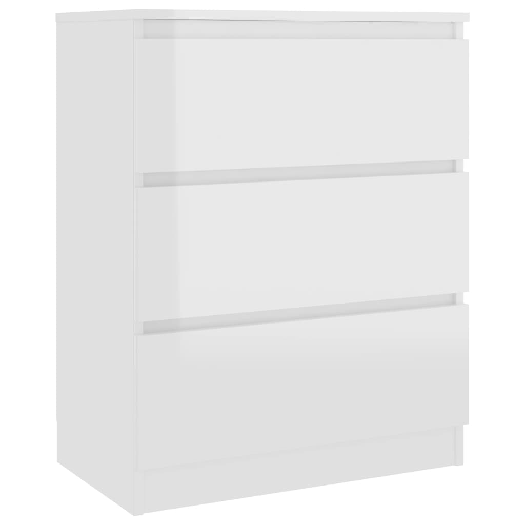 Credenza Bianco lucido 60x35x76 cm MDF