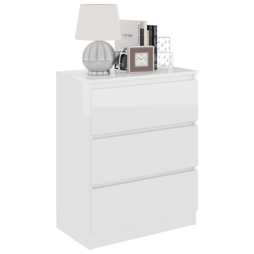 Credenza Bianco lucido 60x35x76 cm MDF