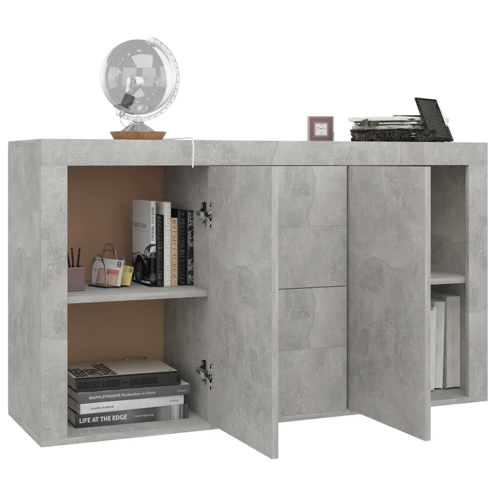 Concrete gray buffet 120x36x69 cm agglomerated