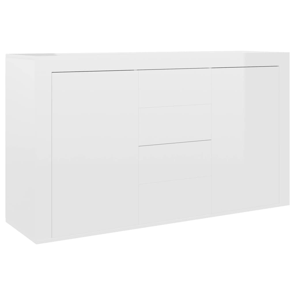 Brillantes weißes Buffet 120x36x69 cm agglomeriert