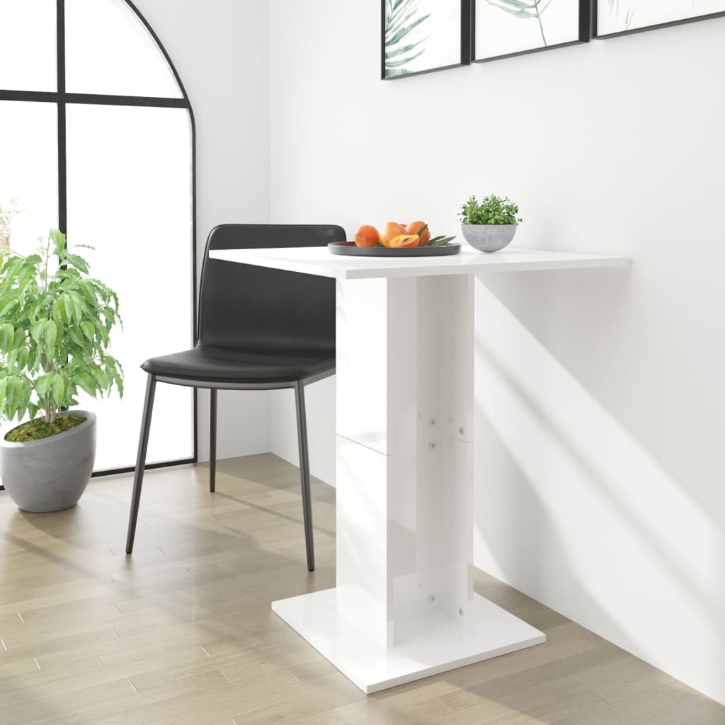 Brillant white bistro table 60x60x75 cm agglomerated