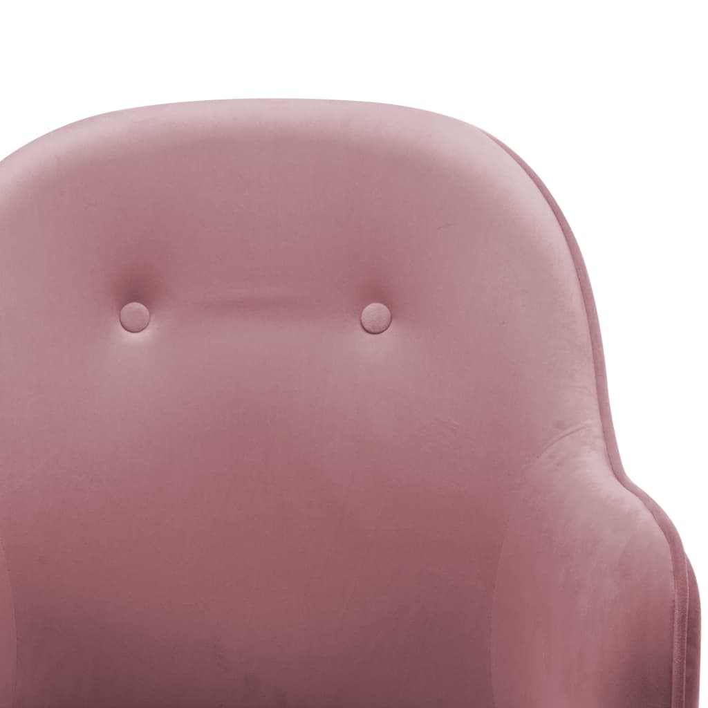 Velvet pink rocking chair