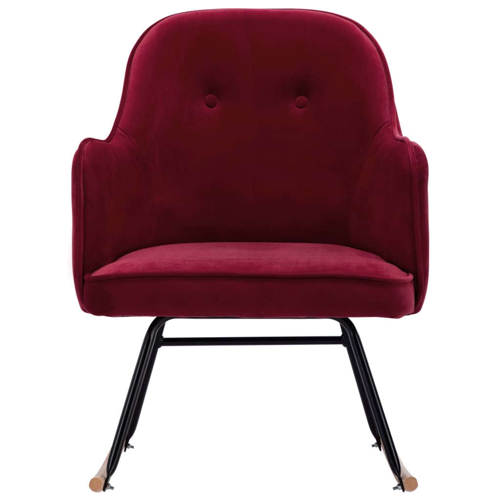 Bordeaux velvet red rocking chair