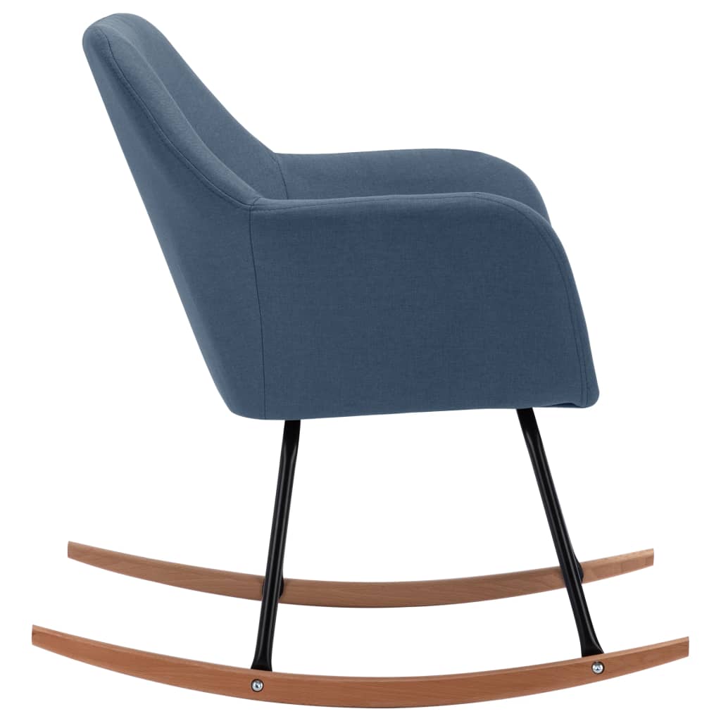 Fabric blue rocking chair