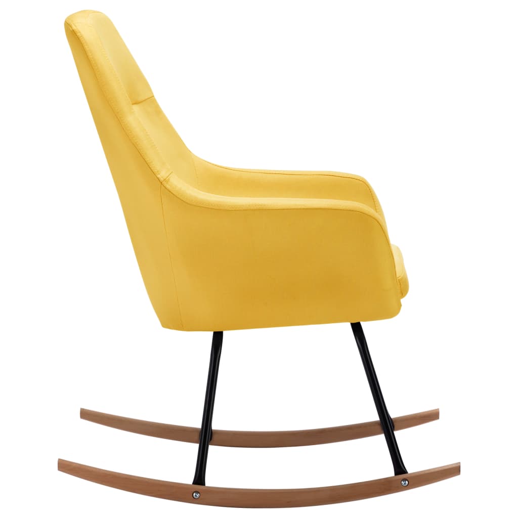 Fabric mustard yellow rocking chair