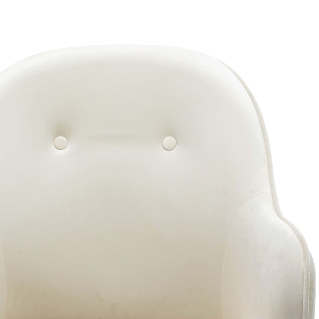 Velvet cream white rocking chair