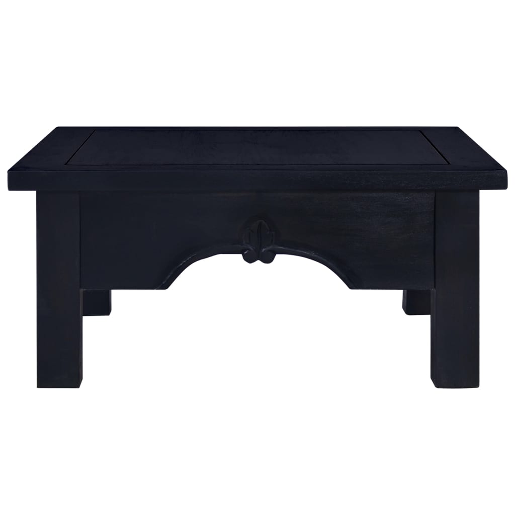 Light black coffee table 68x68x30 cm solid mahogany wood