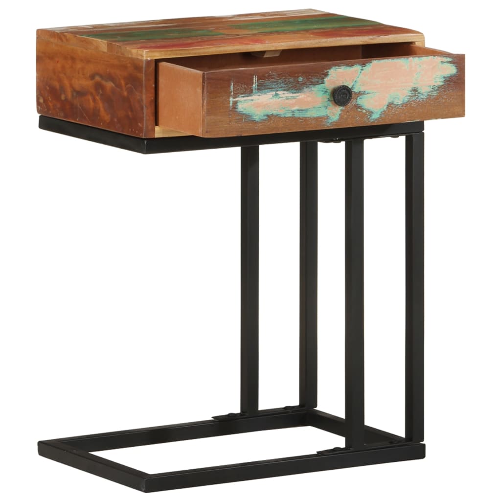 Auxpect table in U 45x30x61 cm Massive recovery wood