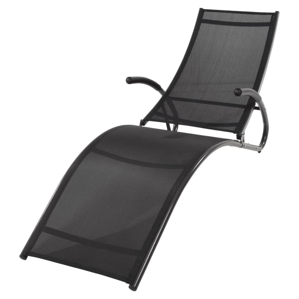 PROGARDEN Foldable Long Chair 174x59x87 cm Black