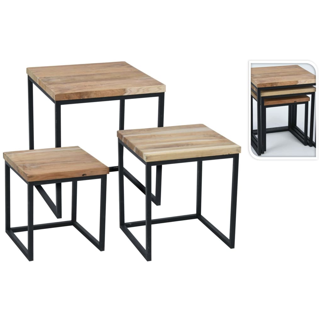 Set di tavolini in teak da 3 pezzi della collezione H&amp;S