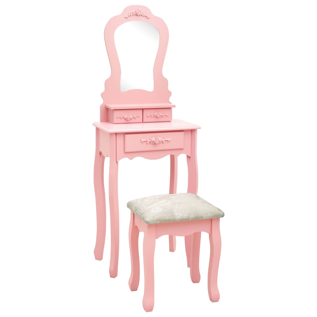 Calester -Set mit rosa Stuhl 50x59x136 cm Paulownia