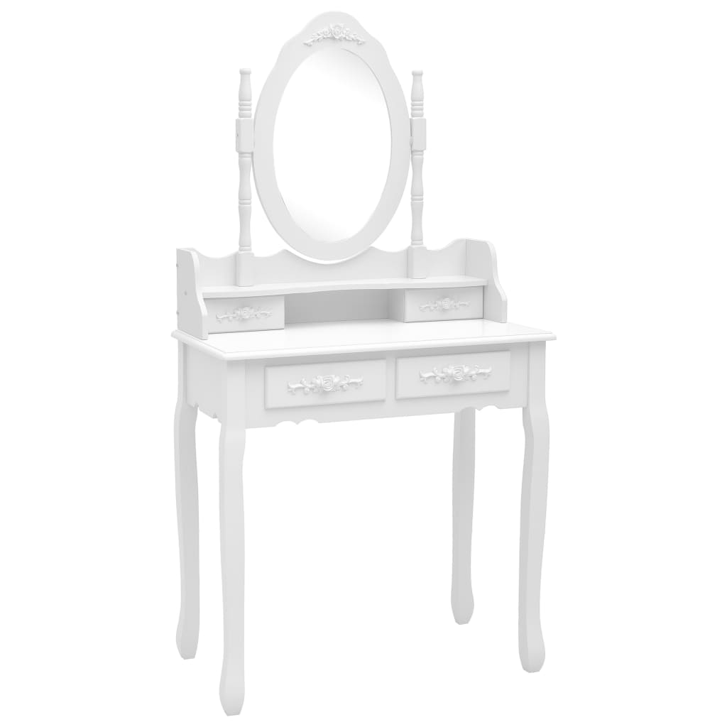 Caper set with white stool 75x69x140cm Paulownia